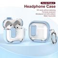 Custodia protettiva ibrida per AirPods 4 con blocco e gancio - Azzurro / Trasparente