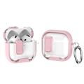 Custodia protettiva ibrida per AirPods 4 con blocco e gancio - Rosa / Trasparente