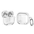 Custodia protettiva ibrida per AirPods 4 con blocco e gancio - Bianco / Trasparente