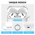 Custodia resistente alle cadute per AirPods 5/4 AhaStyle WG164-B con penna per la pulizia - Trasparente glitterato