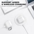 Custodia resistente alle cadute per AirPods 5/4 AhaStyle WG164-B con penna per la pulizia - Trasparente glitterato
