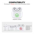 Custodia resistente alle cadute per AirPods 5/4 AhaStyle WG164-B con pennino per la pulizia - Trasparente