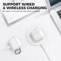 Custodia resistente alle cadute per AirPods 5/4 AhaStyle WG164-B con pennino per la pulizia - Trasparente
