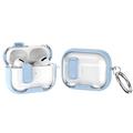 Custodia protettiva ibrida per AirPods Pro 2 con blocco e gancio - Azzurro / Trasparente