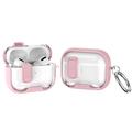 Custodia protettiva ibrida per AirPods Pro 2 con blocco e gancio - Rosa / Trasparente