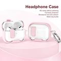 Custodia protettiva ibrida per AirPods Pro 2 con blocco e gancio - Rosa / Trasparente