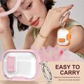 Custodia protettiva ibrida per AirPods Pro 2 con blocco e gancio - Rosa / Trasparente