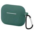 AirPods Pro 3 Custodia in silicone liquido con motivo a fiori e moschettone - Verde scuro