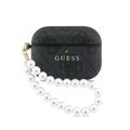 Custodia AirPods Pro 3 Guess 4G Classic Logo con cinturino perlato - Nero