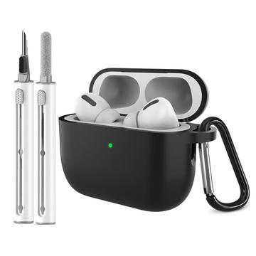 Custodia in silicone per AirPods Pro 3 con moschettone e penna per la pulizia