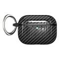 Custodia in TPU AirPods Pro 3 con moschettone - Fibra di carbonio - Nera