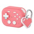 Custodia in plastica per AirPods Pro 3 in stile console di gioco vintage con ciondolo a forma di cuore - Rosa