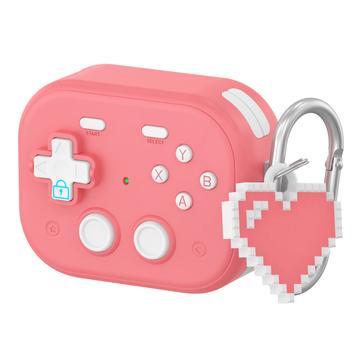 Custodia in plastica per AirPods Pro 3 in stile console di gioco vintage con ciondolo a forma di cuore - Rosa