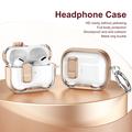 Custodia protettiva ibrida per AirPods Pro con blocco e gancio - Oro / Trasparente