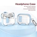 Custodia protettiva ibrida per AirPods Pro con blocco e gancio - Azzurro / Trasparente