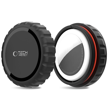 Custodia impermeabile AirTag Tech-Protect con chiusura a strappo e supporto adesivo 3M - Nero