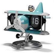 Orologio da scrivania a ribalta per aereo con display orario meccanico - Blu