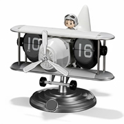 Orologio da scrivania a ribalta per aereo con display orario meccanico - Bianco