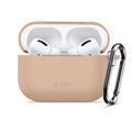 Custodia Airpods Pro 3 Tech-Protect con gancio in silicone - Caffè latte