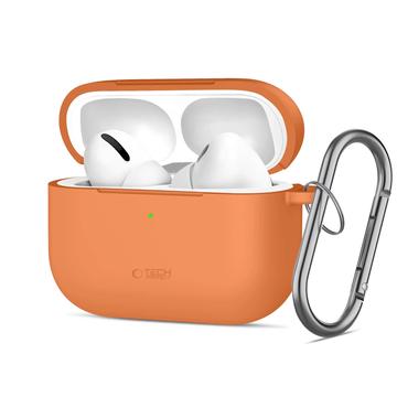 Custodia Airpods Pro 3 Tech-Protect con gancio in silicone - Arancione cosmico