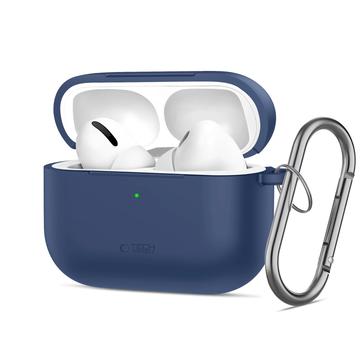 Custodia Airpods Pro 3 Tech-Protect con gancio in silicone - Blu Marino