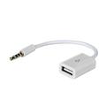 Adattatore Akyga da USB ad AUX 15 cm - USB-A femmina/3,5 mm maschio - Bianco