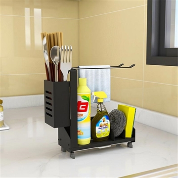 Scaffale organizzatore da cucina in alluminio con vassoio di scarico