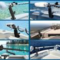 Supporto stabilizzatore in alluminio per motore elettrico da traina con morsetto a sfera da 1" per barche e kayak - Nero