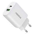 Caricabatterie da parete veloce GaN 30W Amorus - Bianco