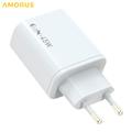 Caricabatterie doppio USB-C Amorus PD 45W GaN – Bianco