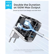 Caricabatterie da muro Anker GaN da 100W con display intelligente - Argento
