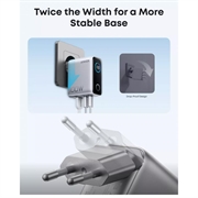 Caricabatterie da muro Anker GaN da 100W con display intelligente - Argento