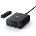 Caricabatterie da tavolo Anker 112W - 3x USB-A, 3x USB-C - Nero
