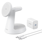 Caricabatterie wireless Anker MagGo 3 in 1 da 15W - 1.67A - Bianco