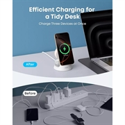 Caricabatterie wireless Anker MagGo 3 in 1 da 15W - 1.67A - Bianco