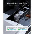 Caricabatteria da auto Anker Nano 75W con cavo USB-C retrattile e porta USB-C - Grigio