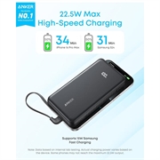 Power Bank Anker Zolo da 10000mAh - 22.5W - Nero