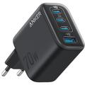 Caricabatterie da muro Anker Zolo 70W GaN - 3 porte USB-C, 1 porta USB-A - Nero