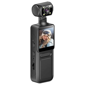 Videocamera d\'azione sportiva 4K anti-shake con visione notturna - Nero
