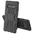 Anti-Slip Samsung Galaxy S10 Hybrid Case with Kickstand - Black