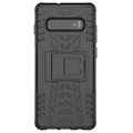 Anti-Slip Samsung Galaxy S10 Hybrid Case with Kickstand - Black