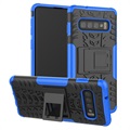 Custodia Ibrida Antiscivolo per Samsung Galaxy S10+ - Blu / Nero