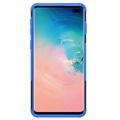 Custodia Ibrida Antiscivolo per Samsung Galaxy S10+ - Blu / Nero