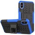 Custodia Ibrida Antiscivolo per iPhone X / iPhone XS - Blu / Nero