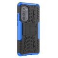 Custodia Ibrida Antiscivolo per Motorola Edge (2022) con Supporto - Blu / Nero