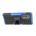Custodia Ibrida Antiscivolo per Motorola Edge (2022) con Supporto - Blu / Nero