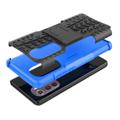 Custodia Ibrida Antiscivolo per Motorola Edge (2022) con Supporto - Blu / Nero