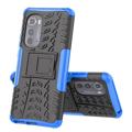 Custodia Ibrida Antiscivolo per Motorola Edge (2022) con Supporto - Blu / Nero