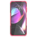 Custodia ibrida antiscivolo per Motorola Moto G (2022) con supporto - rosa caldo / nero