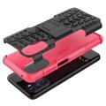 Custodia ibrida antiscivolo per Motorola Moto G (2022) con supporto - rosa caldo / nero